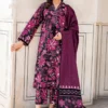 Crimson Bloom – Swiss Lawn 3PC Unstitched Dress 🌺🖤