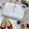 Maria B Inspired White Chikankari 3PC Summer Dress with Handmade Kolhapuri Chappal